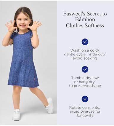 EASWEET Girls Summer Dress with Ruffle Sleeves