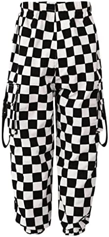 Oyolan Kids Girls Plaid Cargo Sweatpants