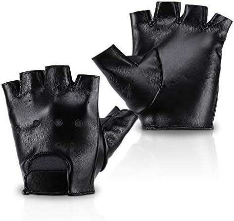 Accmor Kids Fingerless PU Leather Gloves for Outdoor Cosplay