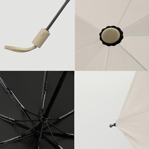 BAODINI Compact UV Protection Travel Umbrella 42 Inch UPF 50 Windproof