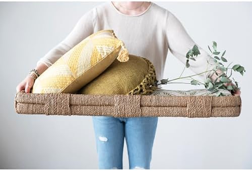 Creative Co-Op Hand-Woven Bankuan Decorative Tray Natural