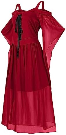 Gothic Halloween Dress for Women with High Waist and Off Shoulder Sleeve