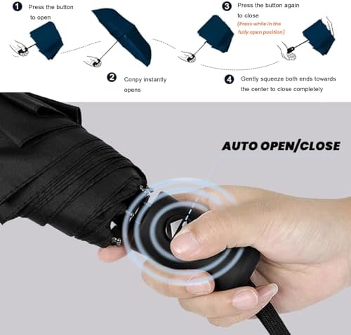 SIEPASA Compact Travel Umbrella - Windproof Auto OpenClose