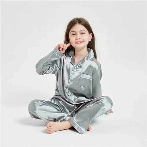 Cute Kids Satin Pajama Set for 1-3T Boys Girls