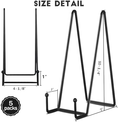 IBosins 5 Pack 10 Inch Easel Display Stand for Photos Books Collectibles