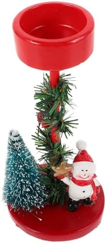 Snowman Theme Candle Holder Christmas Decor Festive Holiday Centerpiece