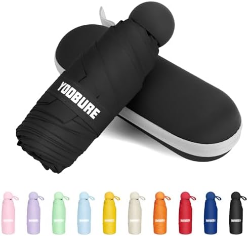 Yoobure Compact Travel Umbrella with UV Protection Case