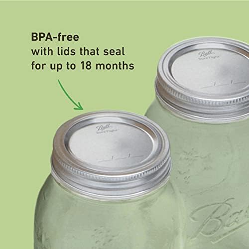 Ball Regular Mouth Quart Mason Jars with Lids and Bands