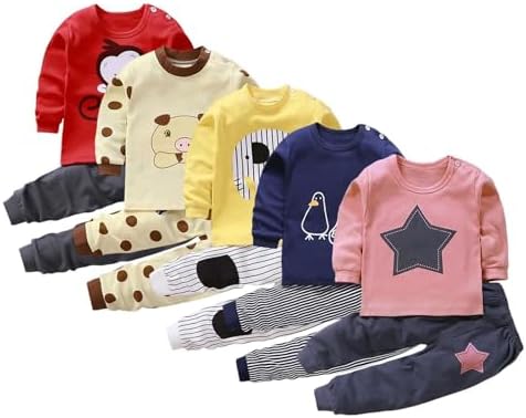 Toddler Baby Boys Girls Soft Long Sleeve 2-Piece Outfits