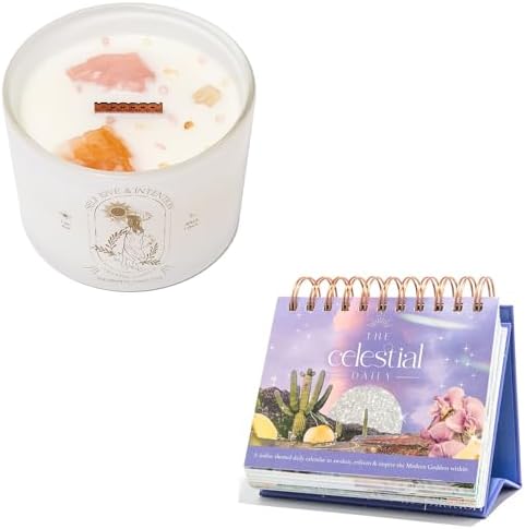 Healing Crystals Candle - 12 oz Soy Lavender Jar with Affirmations