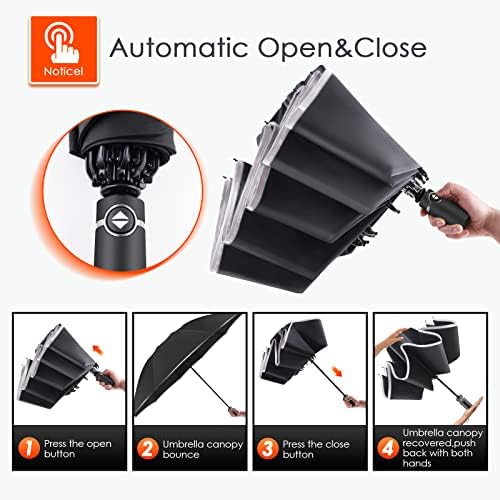 Bodyguard Inverted Umbrella with Reflective Stripe and Teflon Coating
