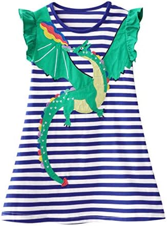 HILEELANG Little Girls Cotton Print Dress