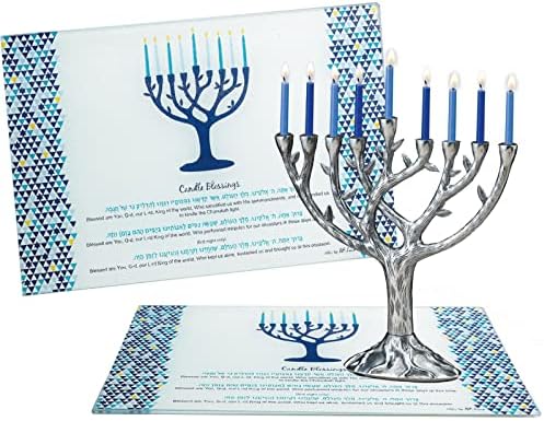 Rite Lite Tempered Glass Hanukkah Drip Tray Tree of Life Design