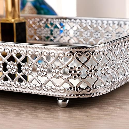 ELLDOO Decorative Mirror Jewelry Storage Tray
