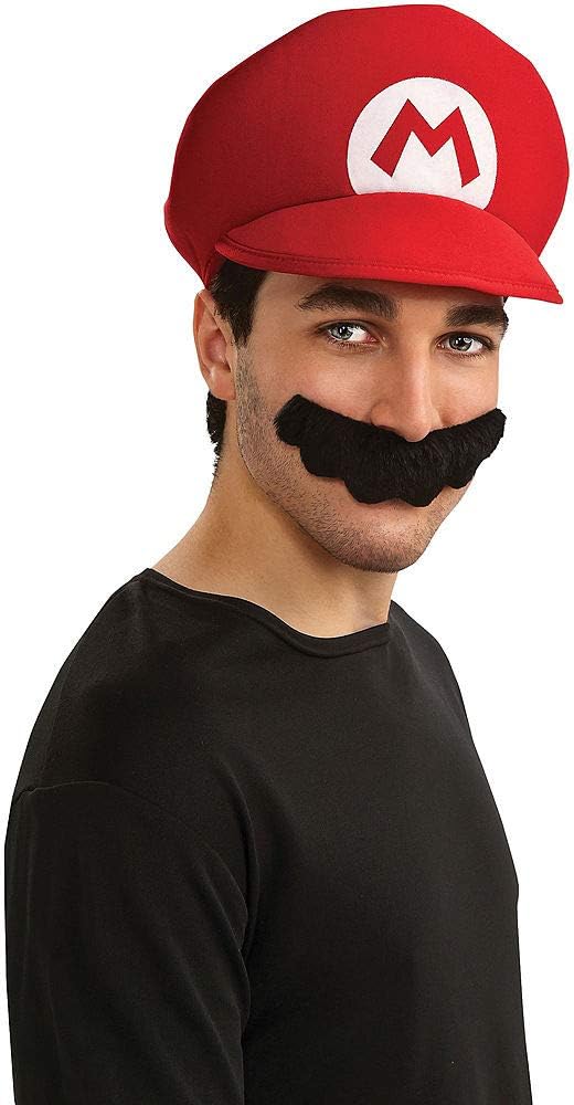Super Mario Bros Child Hat and Mustache Set