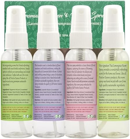 Positive Essence Linen Room Spray Gift Set 4-Pack