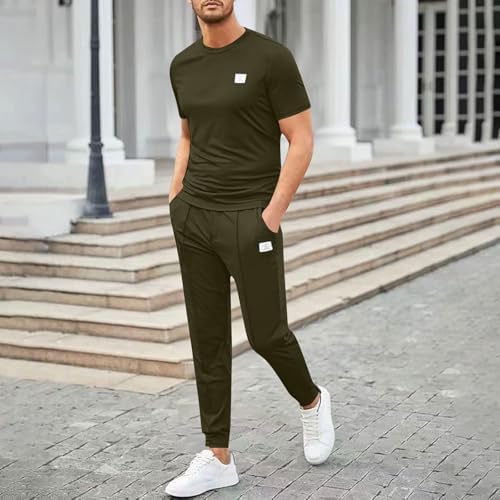 Mens 2 Piece Summer Beach Outfit Tank Top and Shorts Set