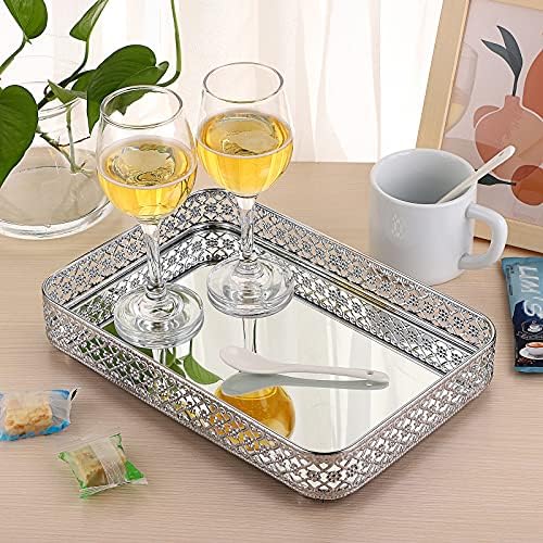 ELLDOO Decorative Mirror Jewelry Storage Tray