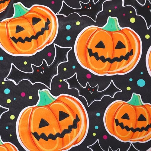 Halloween Christmas Toddler Girls Dress with Pumpkin Spider Ghost Print