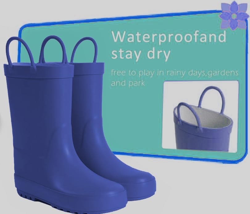 Kids Rain Boots with Fun Patterns and Easy-On Handles 1