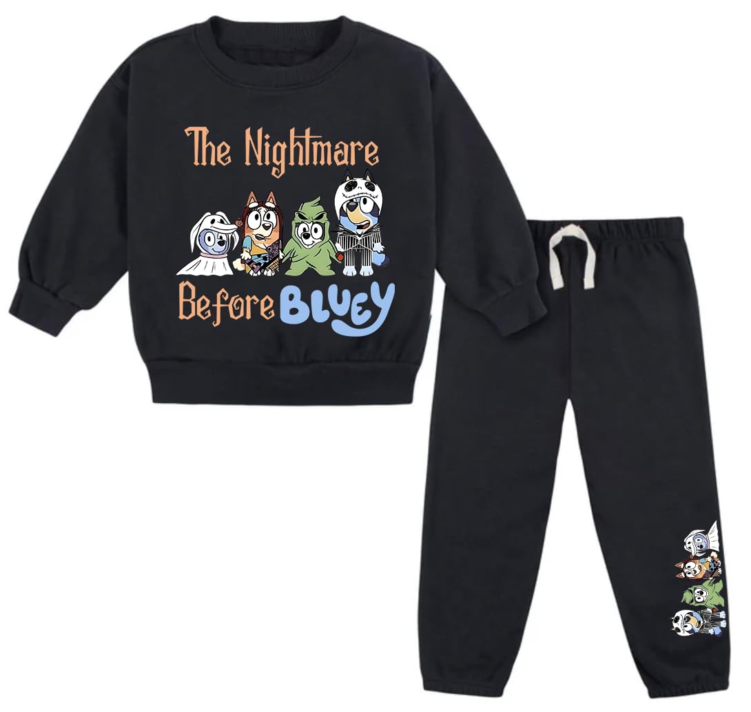 2-Piece Blue Dog Friends Halloween Fleece Set for Kids