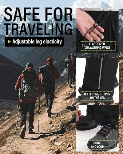 iCreek Mens Waterproof Rain Pants for Hiking Fishing Golf