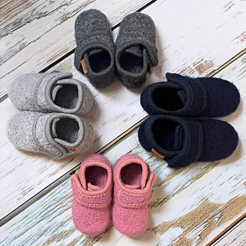 Wool Booties Slippers for Toddler Baby Infant with Leather Sole 1