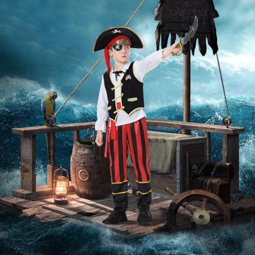 YuDanae Pirate Costume for Kids 3-12 Years