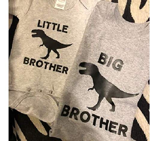 Personalized Dinosaur Brother Shirt Set T-Rex Toddler Onesie Baby T-Shirt