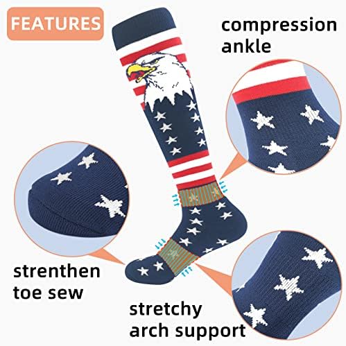 ORTCI American Flag Knee High Socks for Men Youth Boys 1