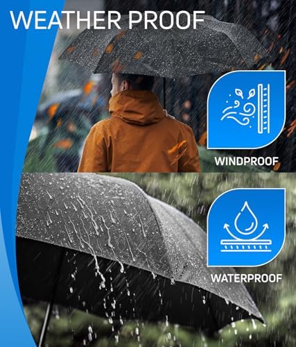 Rain-Mate Windproof Travel Umbrella - Auto Open Close Compact