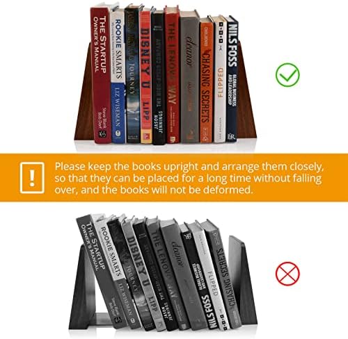 DRELIFAM Wood Book Ends Heavy Duty Decorative for Shelves