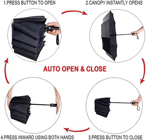 NPCQUN Windproof Travel Umbrella Compact Automatic Foldable