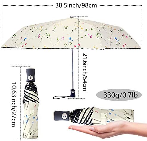 DBA Auto Open Close Folding Travel Umbrella with UV Protection 1