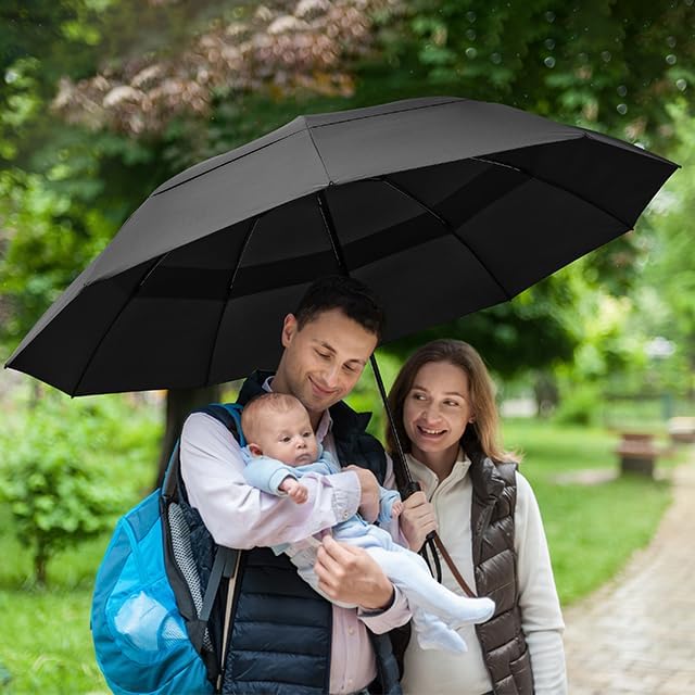 G4Free 62 Inch Double Canopy Folding Golf Umbrella