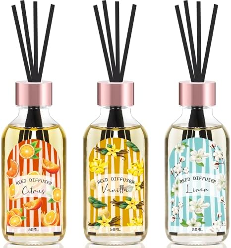 Linen Vanilla Citrus Reed Diffuser Set of 3