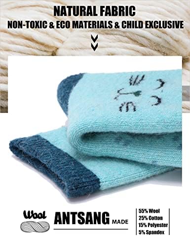 ANTSANG Kids Merino Wool Hiking Socks 6 Pairs