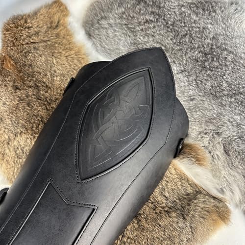 HiiFeuer Medieval Faux Leather Leg Gaiters for LARP 1
