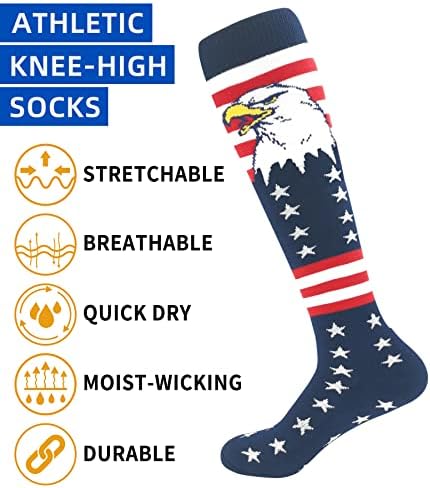 ORTCI American Flag Knee High Socks for Men Youth Boys 1