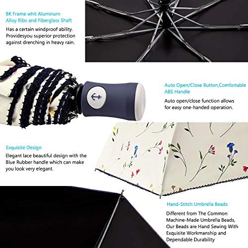 DBA Auto Open Close Folding Travel Umbrella with UV Protection 1