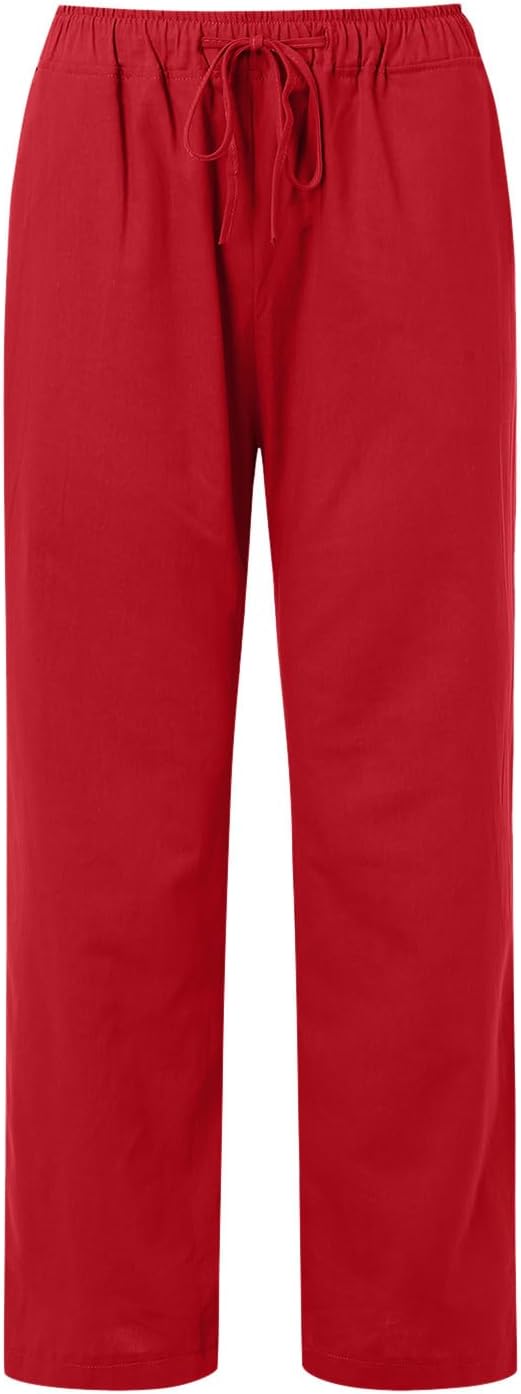 TTBDWiian Summer Linen Wide Leg High Waisted Pants