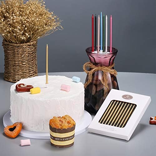 Pfizermay 24 Count Red Birthday Candles with Holders