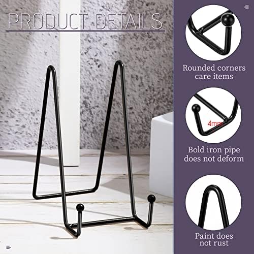 Mixweer 12 Pcs 6 Inch Black Picture Easel Stand