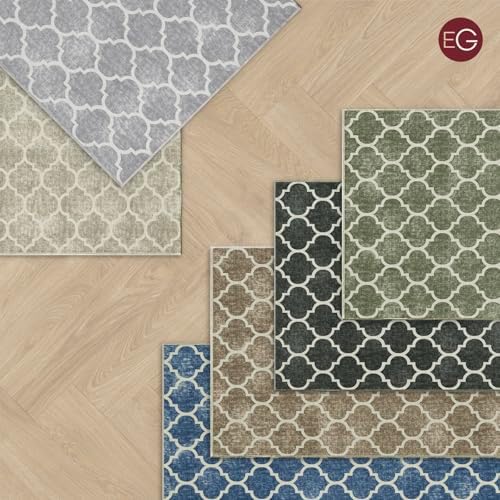 EVERGRACE Boho Trellis Faux Wool Runner Rug 2x6 Mocha Brown