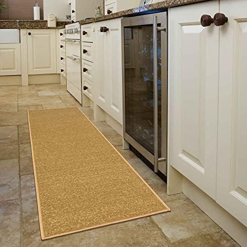 Otomanson 2 Piece Non-Slip Beige Runner Rug Set