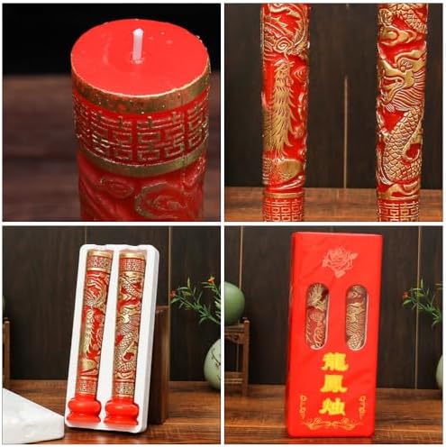 Ciieeo Dragon and Phoenix Wedding Candle Menorah Ornament