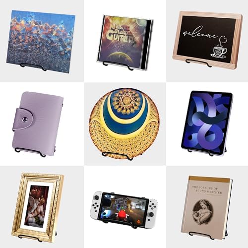SOTER 2Pack Adjustable Display Stands for Plates Books and Art Black