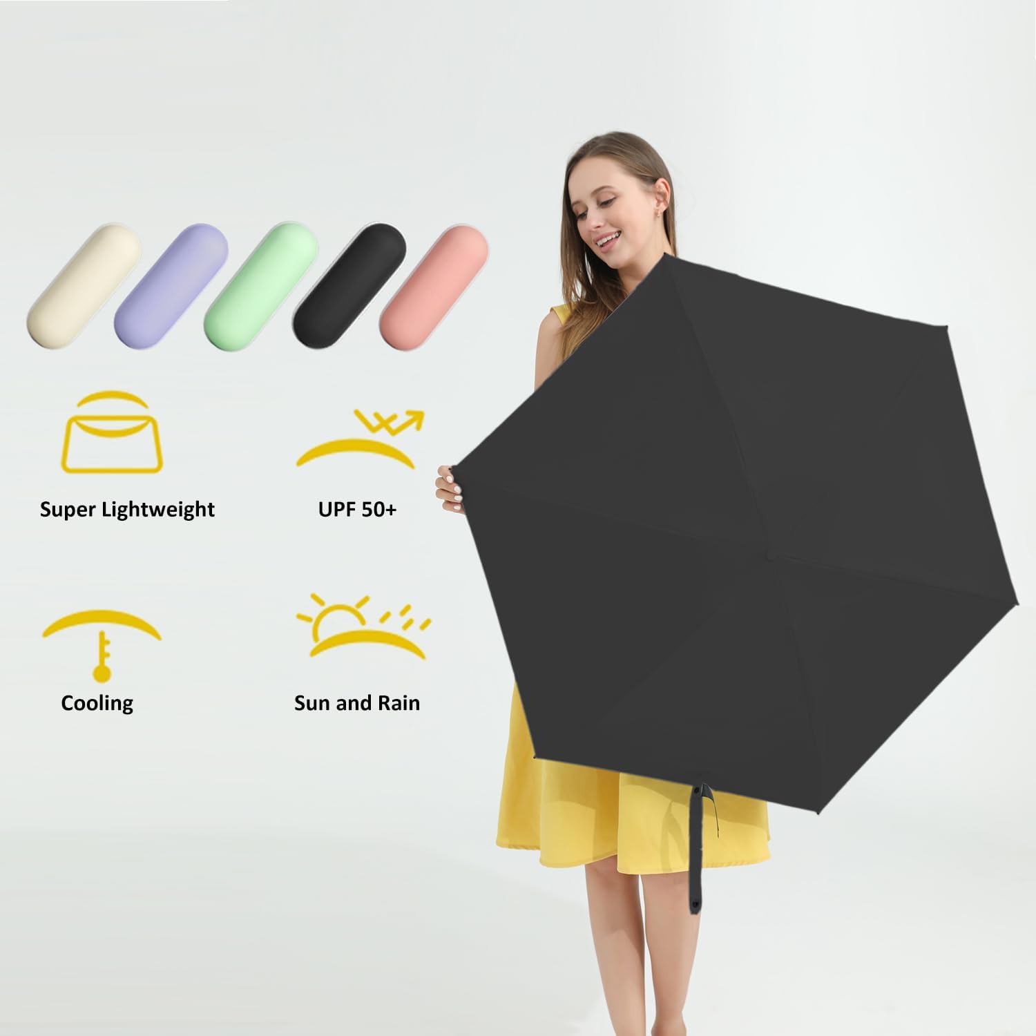 BAODINI Compact UV Folding Umbrella for Travel