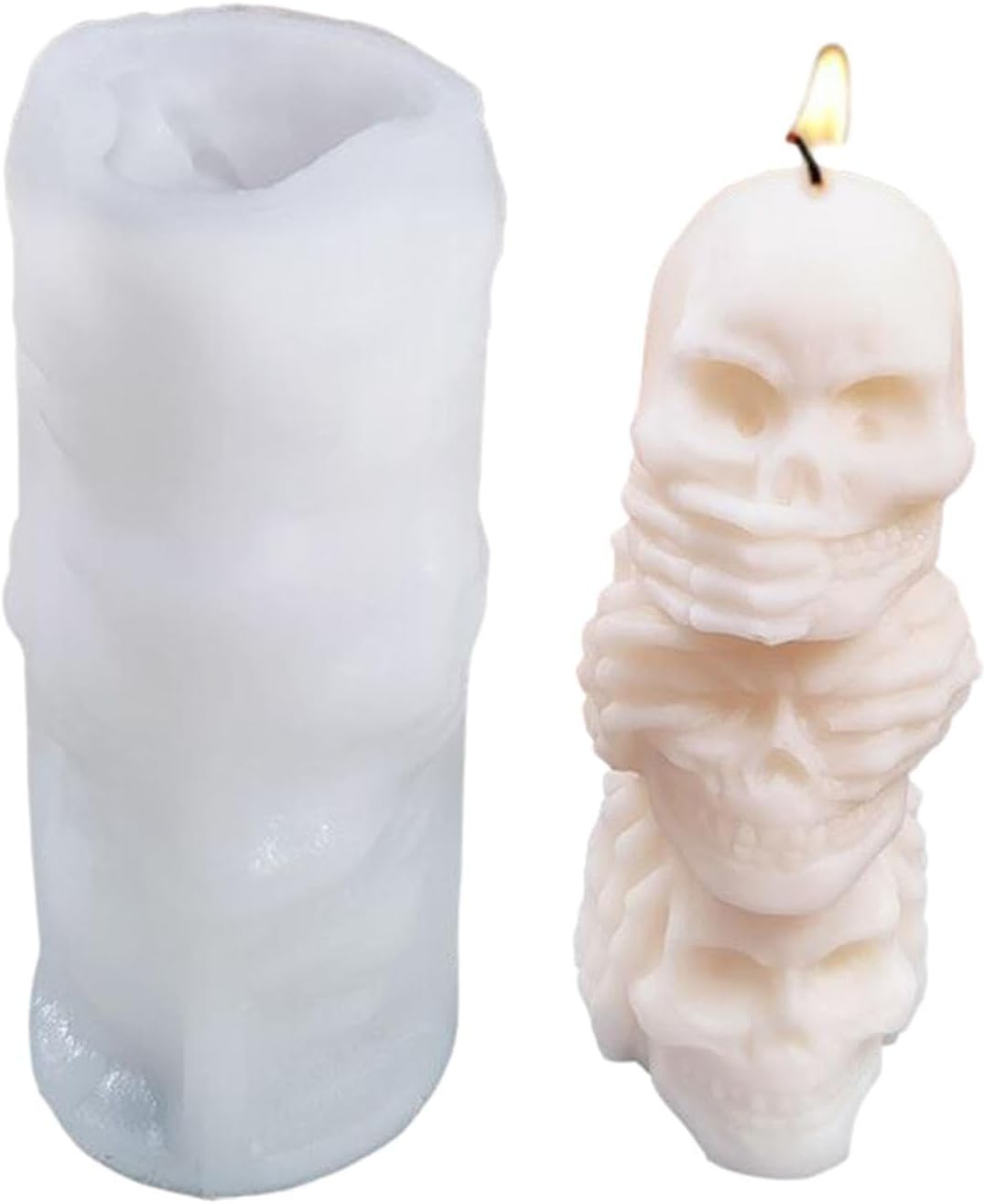 Decorhome Skull Silicone Candle Mold Gothic Stacking Design