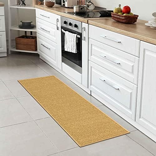 Otomanson 2 Piece Non-Slip Beige Runner Rug Set